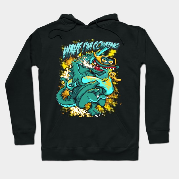 alligator with swimming gear Hoodie by MuftiArt